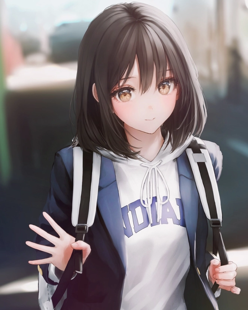 Hình anime nữ học sinh tạo hình học đường rất đáng yêu