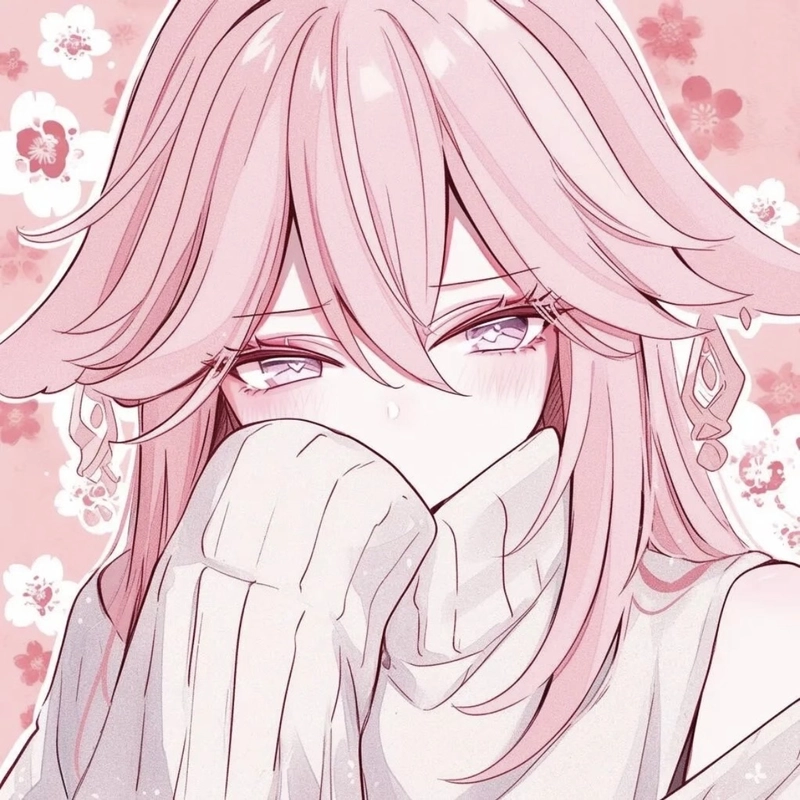 Hình anime nữ tóc hồng phong cách đáng yêu đầy hài hòa