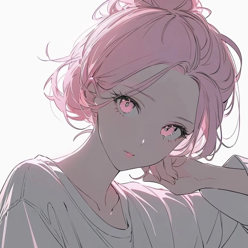 Hình anime nữ tóc hồng vẻ đẹp trẻ trung rất dịu mắt