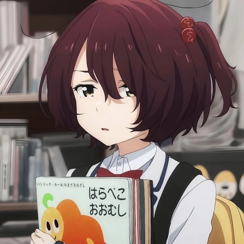 Hình anime nữ tóc ngắn ánh nhìn dịu dàng tự nhiên
