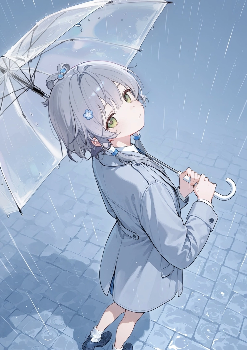 Hình anime nữ tóc ngắn ánh nhìn xa xăm đầy cảm xúc
