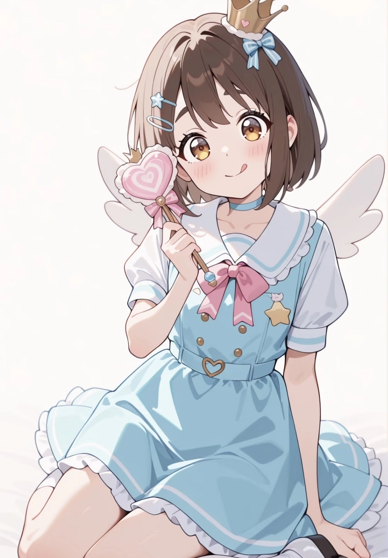 Hình anime nữ tóc ngắn đứng giữa trời mưa nhẹ nhàng