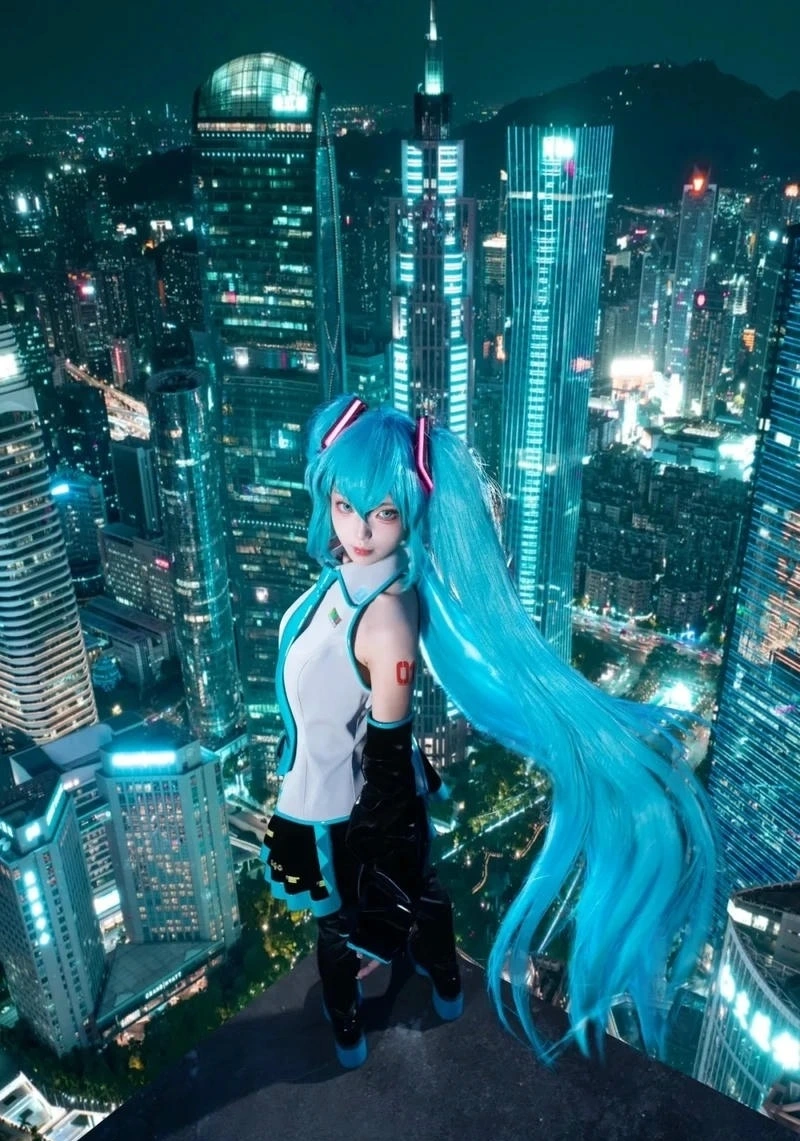 Kiểu tóc twintail xanh hợp fan thích cosplay Miku anime