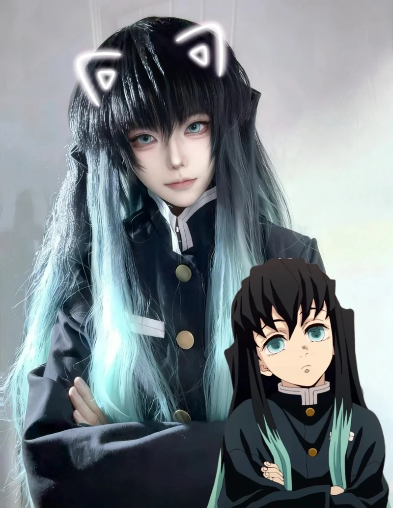 Muichiro cosplay với tạo hình lạnh lùng chuẩn nguyên tác
