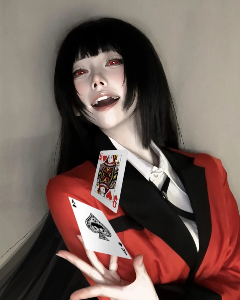 Yumeko cosplay tạo dáng đầy khí chất nổi loạn