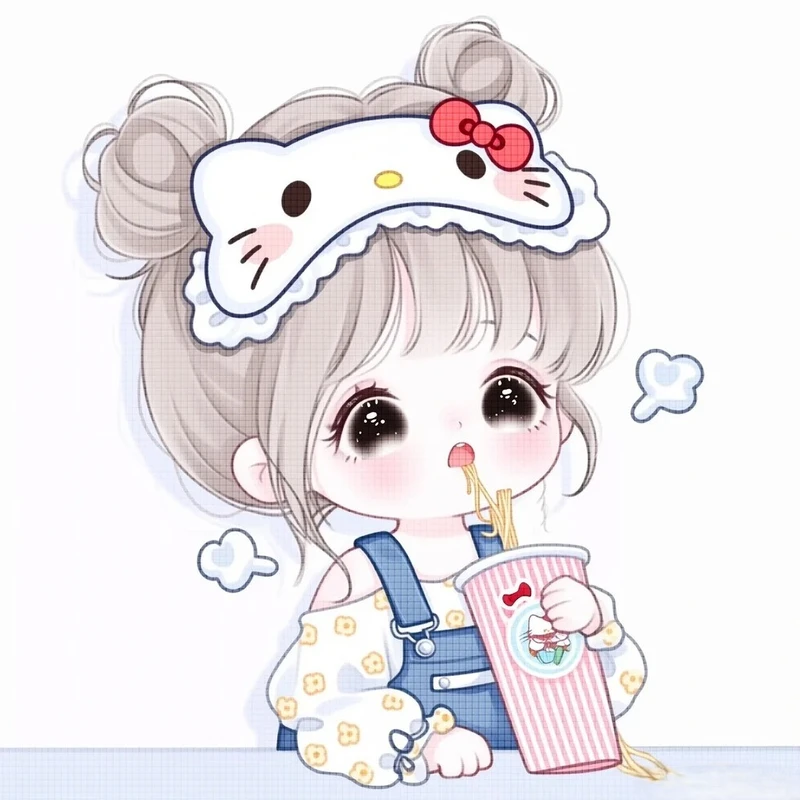 ảnh anime cute với mái tóc nhiều màu