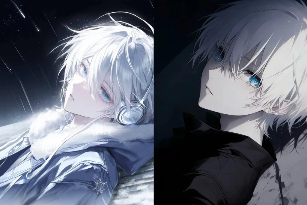 ảnh anime nam tóc trắng thumbnail