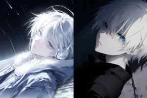 ảnh anime nam tóc trắng thumbnail