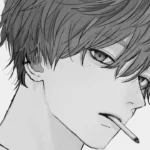 ảnh anime nam trắng đen thumbnail