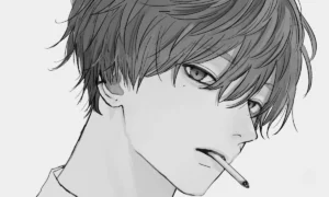 ảnh anime nam trắng đen thumbnail