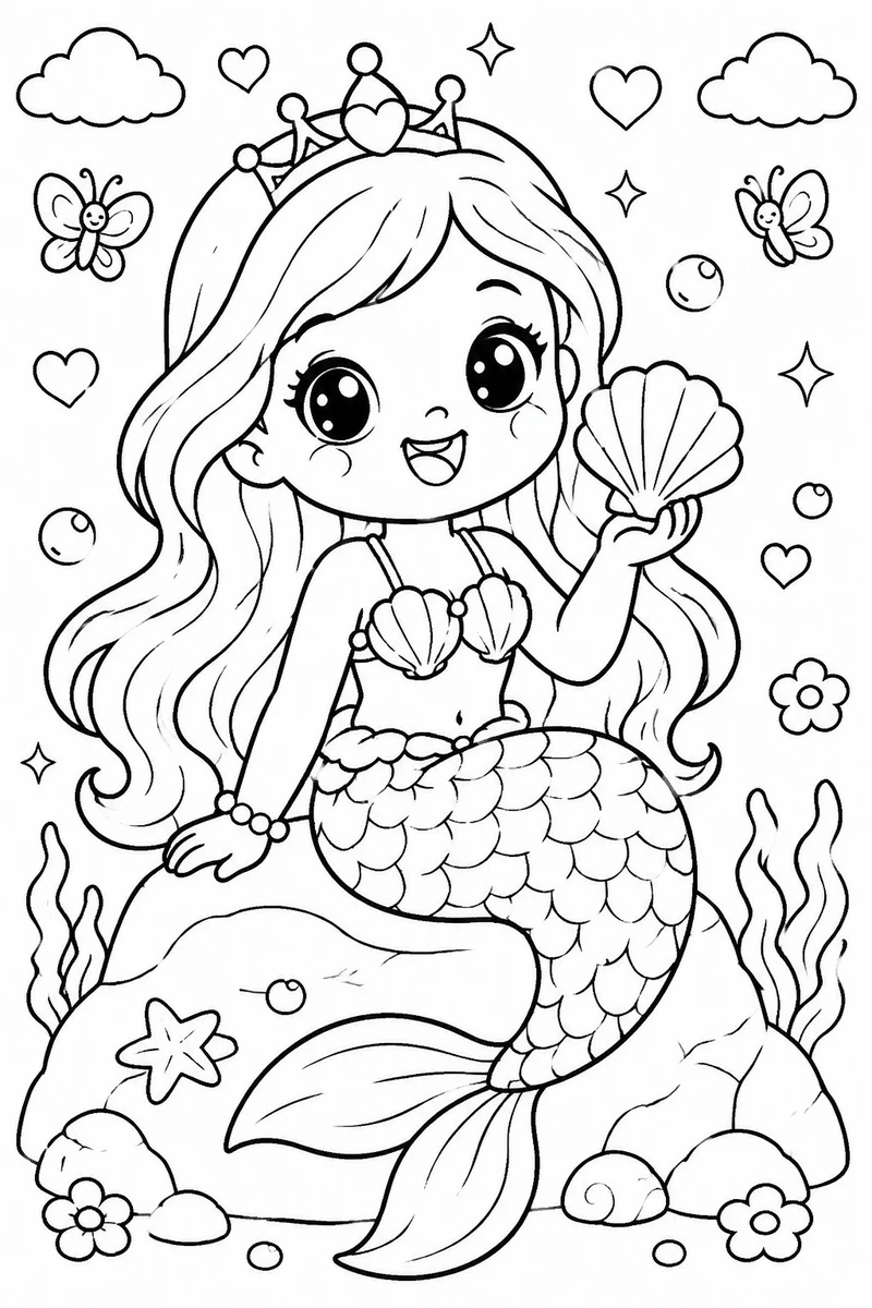 tải tranh tô màu công chúa chibi miễn phí