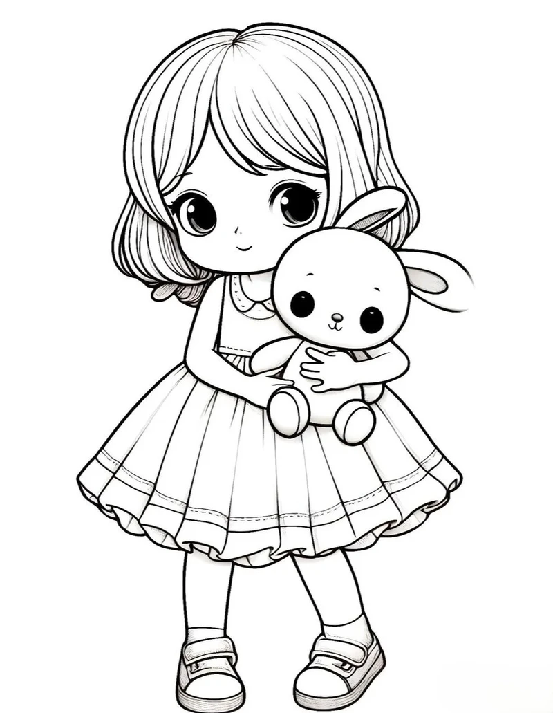 tranh tô màu công chúa chibi phong cách dễ thương