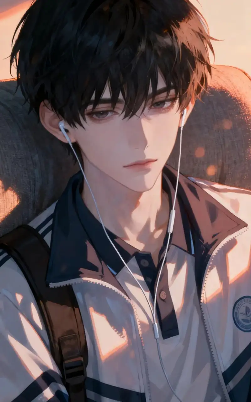 ảnh anime nam học sinh ánh mắt buồn