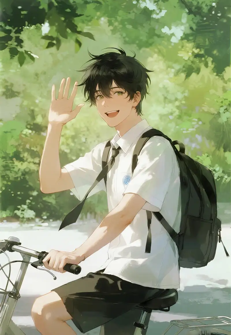 ảnh anime nam học sinh tóc trắng