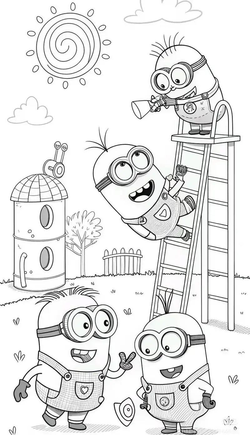 hình tô màu minion cho bé tập vẽ