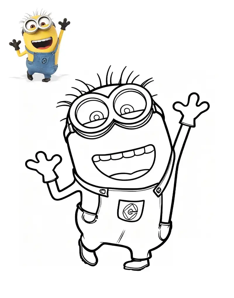 hình tô màu minion đáng yêu miễn phí