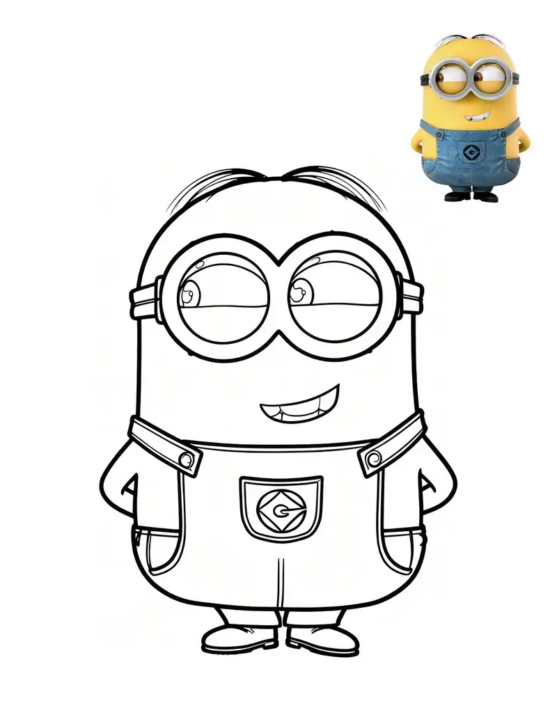 hình tô màu minion dễ thương để in