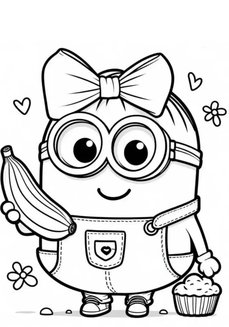 mẫu tranh tô màu minion đẹp cho bé