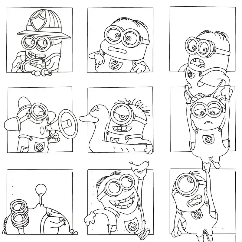 tô màu minions cho bé phát triển sáng tạo