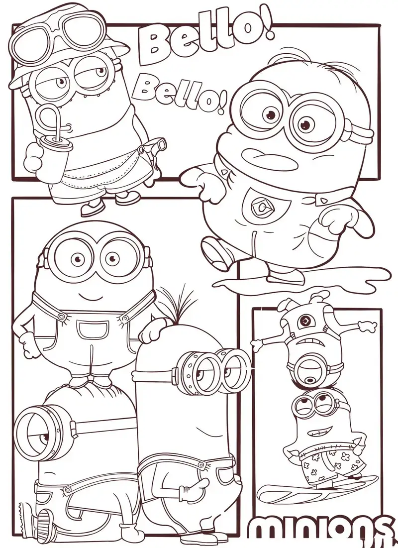tranh tô màu minion dành cho trẻ em