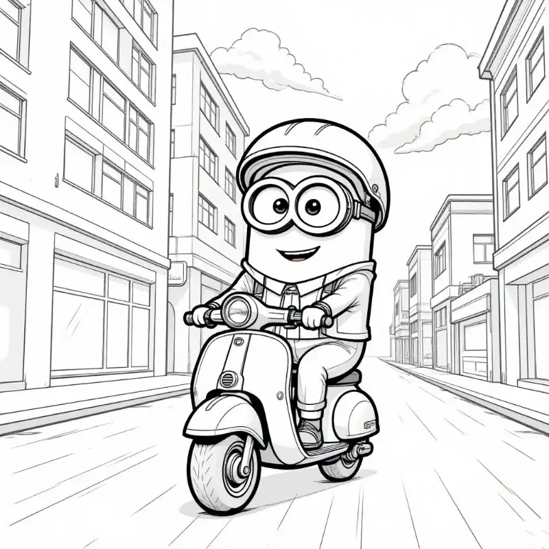 tranh tô màu minion đơn giản cho bé tập tô
