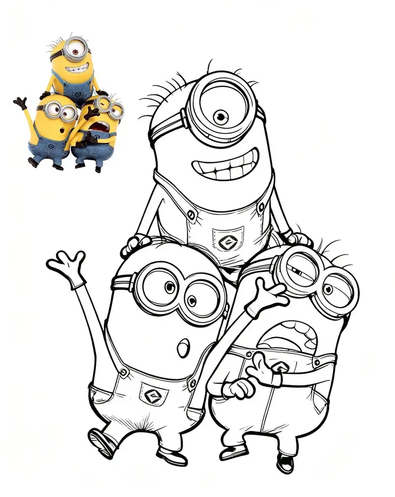 tranh tô màu minion sắc nét dễ in
