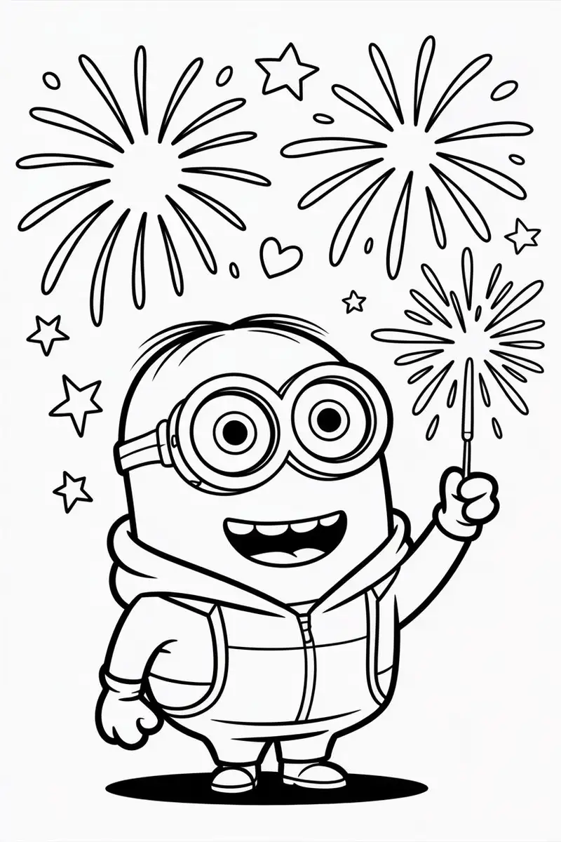 tranh tô màu minion vui nhộn dễ tô